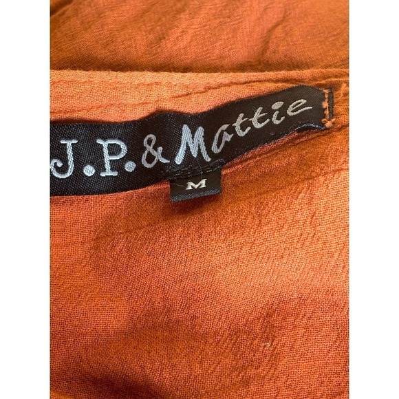J. P. & Mattie rust lightweight cotton tunic, medium, bohemian, hippie - Picture 5 of 5